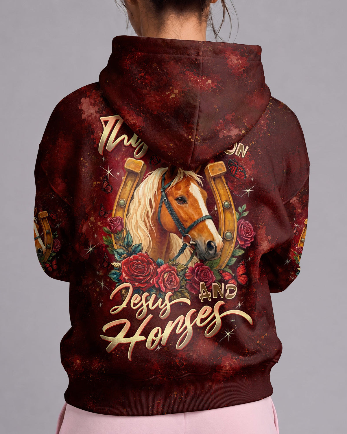 This Girl Runs On Jesus And Horses Women's All Over Print Shirt - Tltw2807261